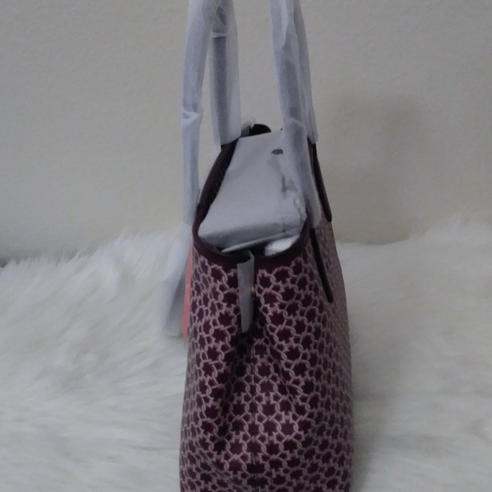 Kate Spade Link Zip Tote Pink Burgundy Saffiano PV - Picture 11 of 16